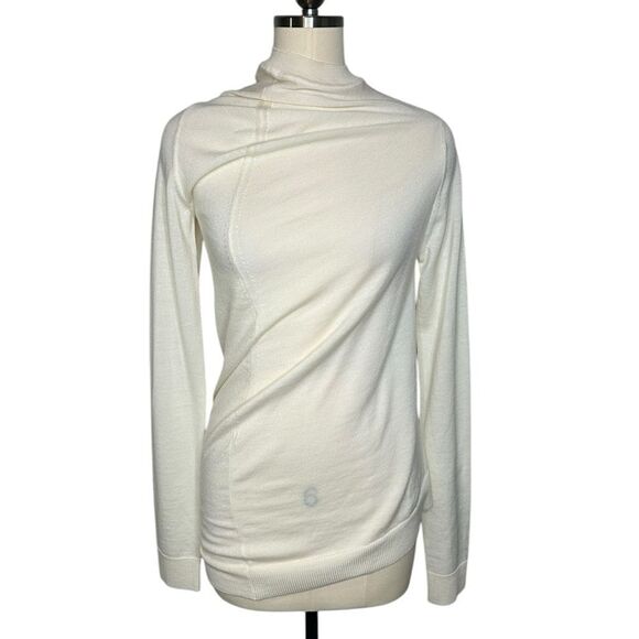Jil Sander Ivory Wool Asymmetric Long Knit Sweater| Size S - Picture 4 of 9